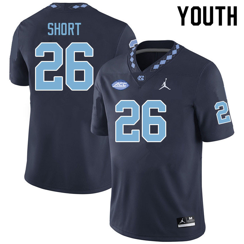Youth #26 Naari Short North Carolina Tar Heels College Football Jerseys Sale-Navy